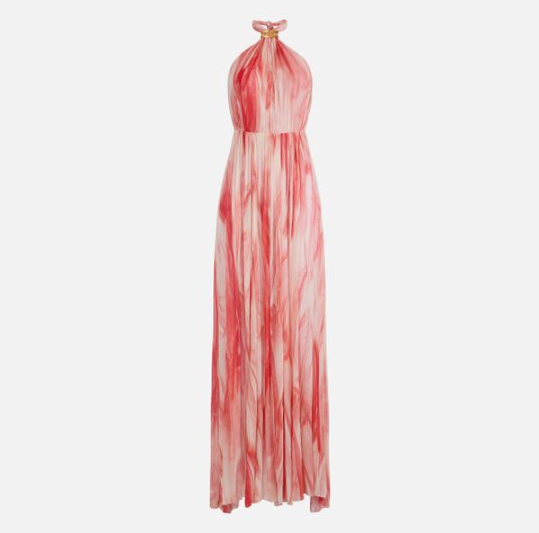 elisabetta franchi Robe Red Carpet en viscose avec imprimé tulle