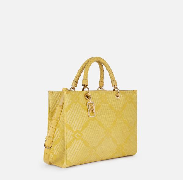 Elisabetta Franchi Sac Fourre-tout De Taille Moyenne En Jacquard Avec Breloques