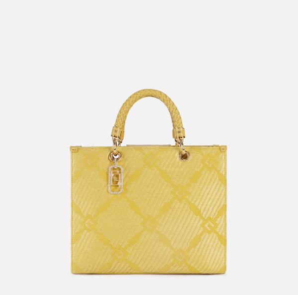 elisabetta franchi Sac fourre-tout de taille moyenne en jacquard avec breloques