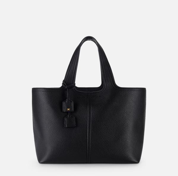 elisabetta franchi Sac fourre-tout de taille moyenne en matériau synthétique avec breloques logo