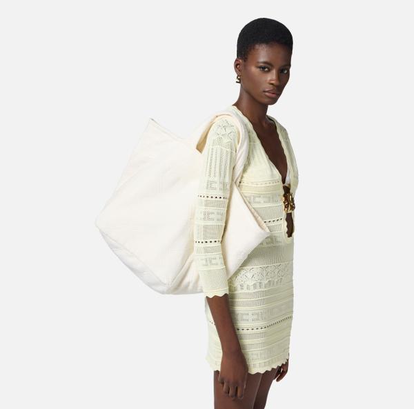 Elisabetta Franchi Sac Fourre-tout En éponge Jacquard Avec Logo