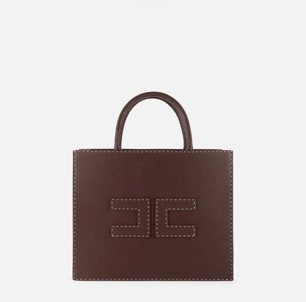 elisabetta franchi Sac fourre-tout moyen avec surpiqûres contrastées