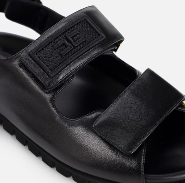 Elisabetta Franchi Sandales Basses En Cuir Avec Velcro