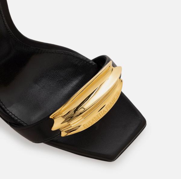 Elisabetta Franchi Sandales En Cuir Avec Détail Bijou