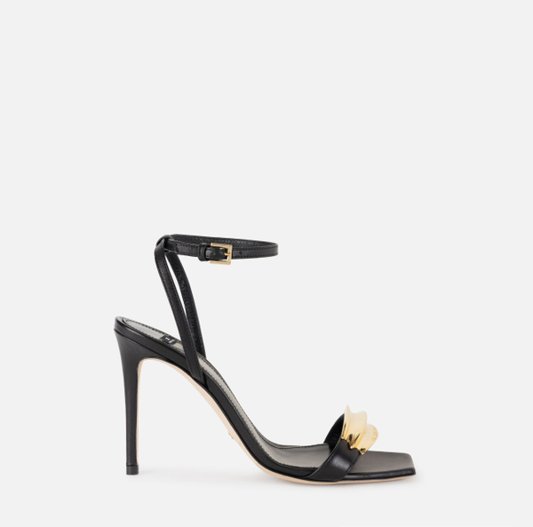 elisabetta franchi Sandales en cuir avec détail bijou