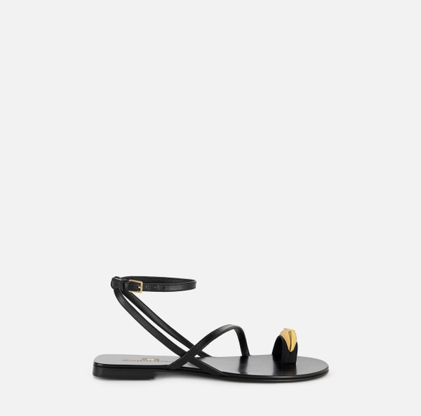 elisabetta franchi Sandales en cuir avec logo bijou