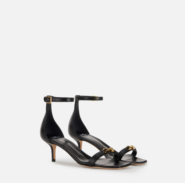 Elisabetta Franchi Sandales En Cuir Nappa Avec Mors émaillé