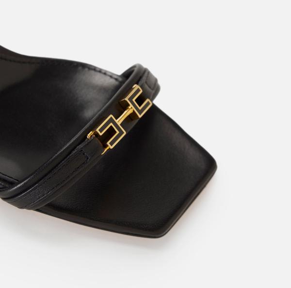 Elisabetta Franchi Sandales En Cuir Nappa Avec Mors émaillé