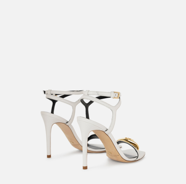 Elisabetta Franchi Sandales En Cuir Nappa Avec Plaque