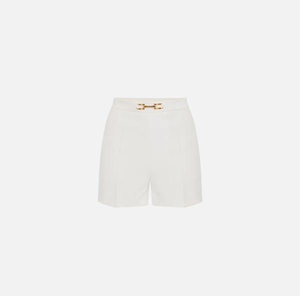 elisabetta franchi Short en crêpe avec mors et rabats