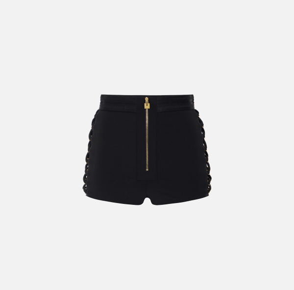 elisabetta franchi Short en crêpe stretch avec lacets croisés