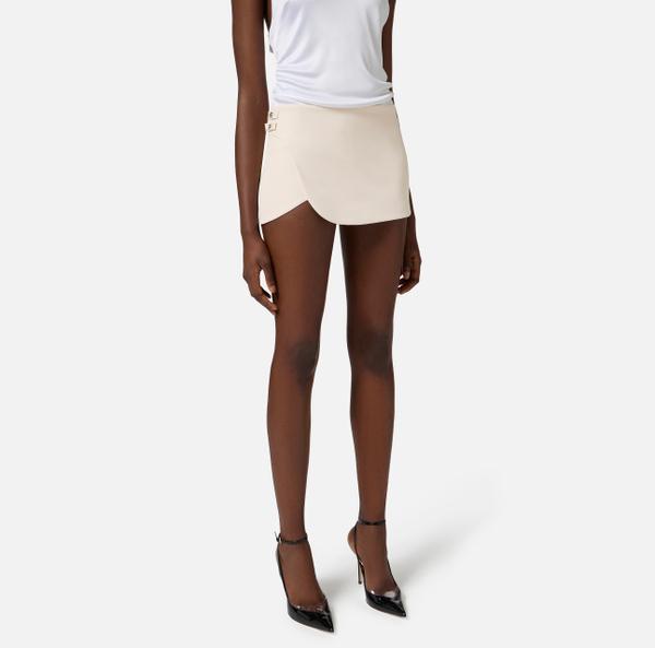 Elisabetta Franchi Short En Double Crêpe Stretch Avec Nœuds