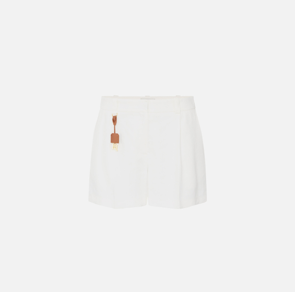elisabetta franchi Short en gabardine de lin mélangé