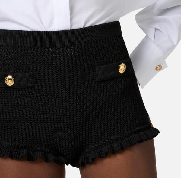 Elisabetta Franchi Short En Tricot Avec Boutons Logotés