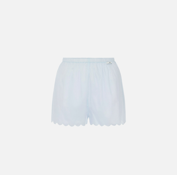 elisabetta franchi Short en voile de coton avec feston brodé