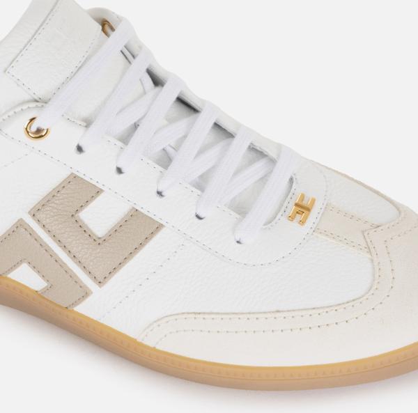 Elisabetta Franchi Sneakers En Cuir Et Croûte Avec Logo