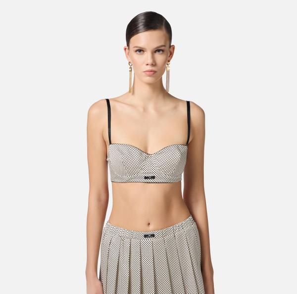 Elisabetta Franchi Soutien-gorge En Coton Avec Imprimé Pois