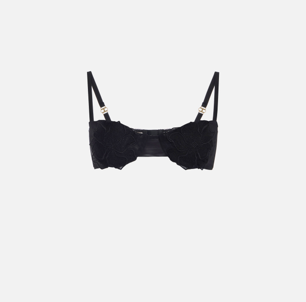 elisabetta franchi Soutien-gorge en tulle avec fleurs brodées