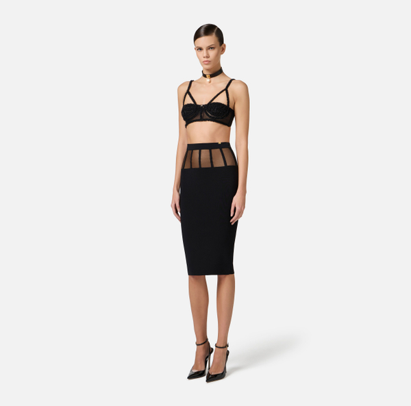Elisabetta Franchi Soutien-gorge En Tulle Et Dentelle Florale