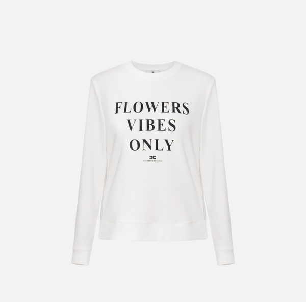 elisabetta franchi Sweat en coton modal avec lettrage