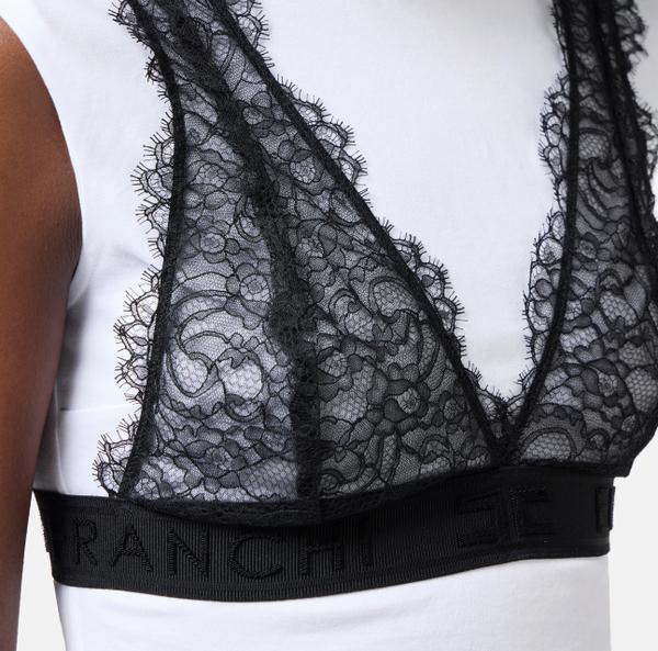 Elisabetta Franchi T-shirt En Jersey Avec Bralette En Dentelle