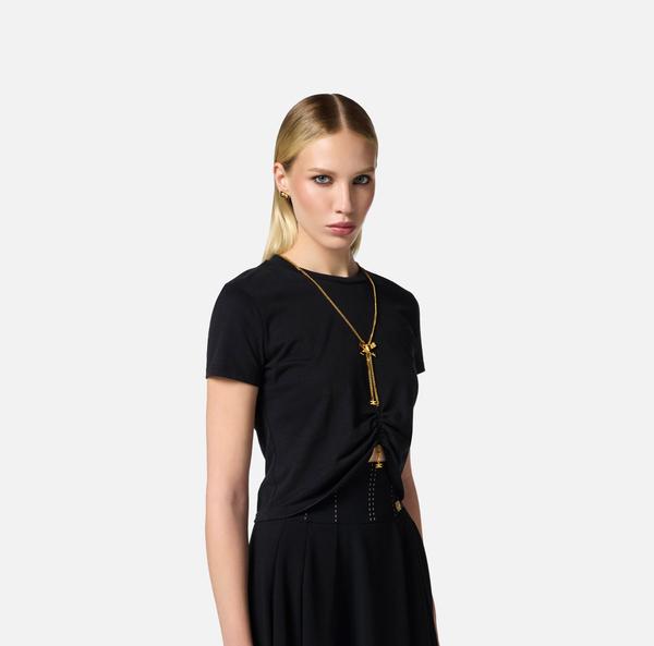 Elisabetta Franchi T-shirt En Jersey Avec Collier En Nœud