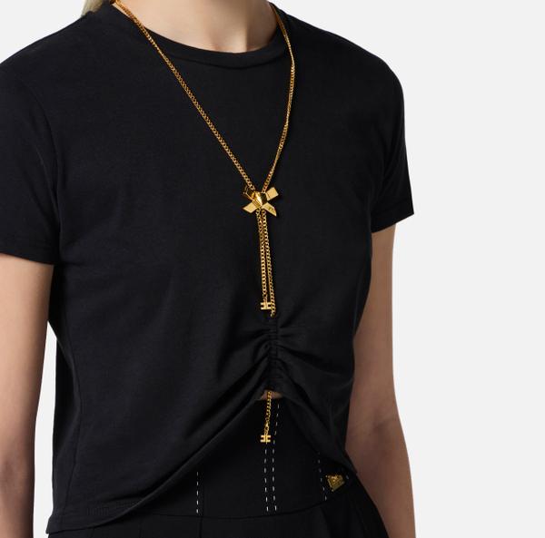 Elisabetta Franchi T-shirt En Jersey Avec Collier En Nœud