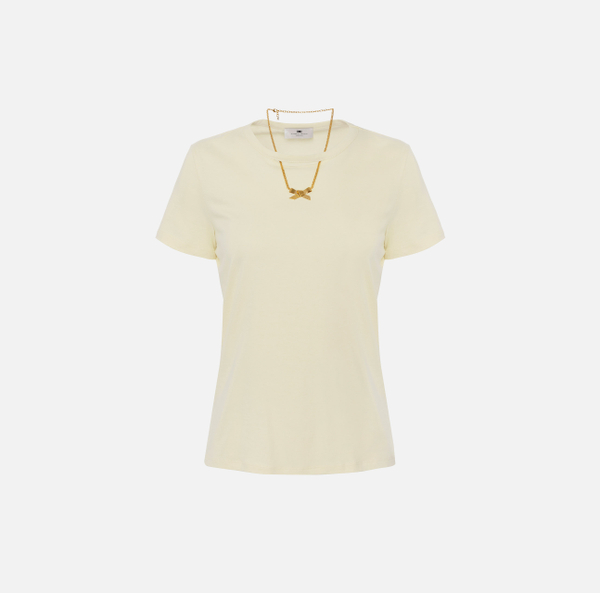 elisabetta franchi T-shirt en jersey avec collier en nœud