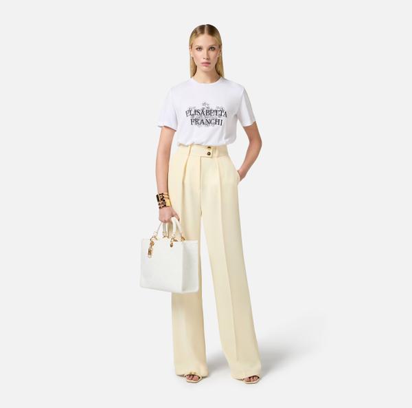 Elisabetta Franchi T-shirt En Jersey Avec Imprimé Et Broderie