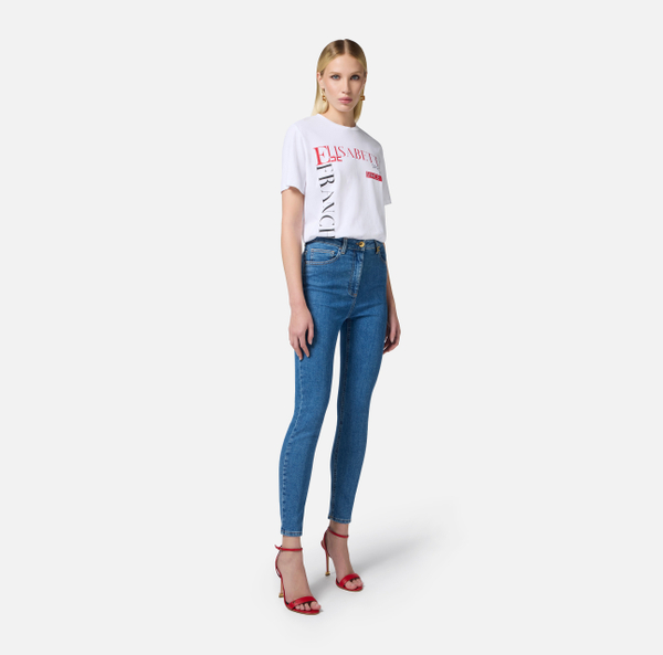 Elisabetta Franchi T-shirt En Jersey Avec Imprimé Lettrage