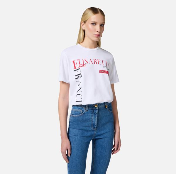 Elisabetta Franchi T-shirt En Jersey Avec Imprimé Lettrage