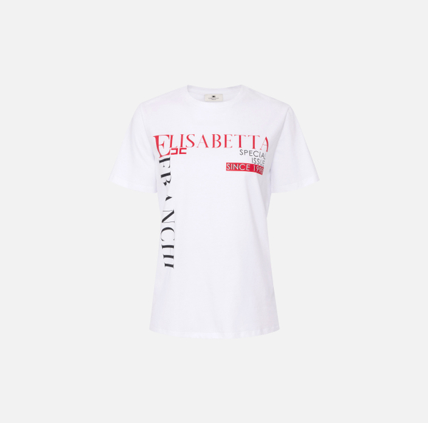 elisabetta franchi T-shirt en jersey avec imprimé lettrage