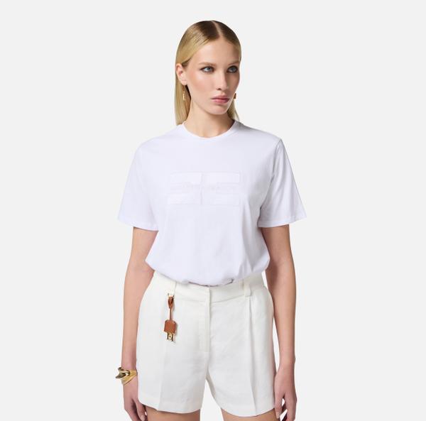 Elisabetta Franchi T-shirt En Jersey Avec Logo Brodé Et Strass