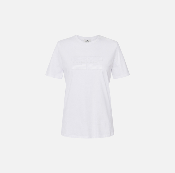 elisabetta franchi T-shirt en jersey avec logo brodé et strass