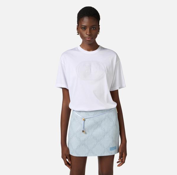 Elisabetta Franchi T-shirt En Jersey Avec Logo En Relief