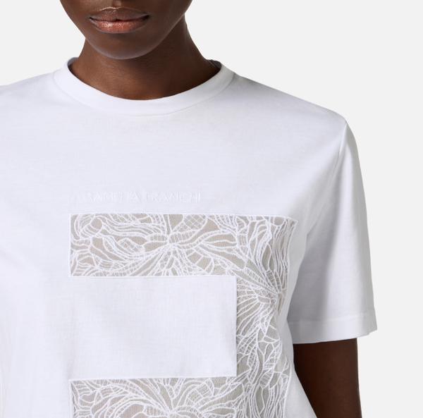 Elisabetta Franchi T-shirt En Jersey Avec Macro Logo En Voile