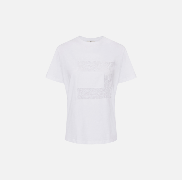 elisabetta franchi T-shirt en jersey avec macro logo en voile