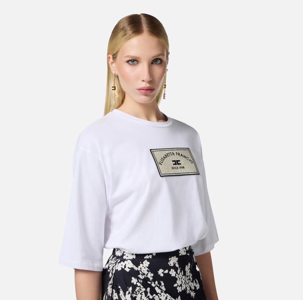 Elisabetta Franchi T-shirt En Jersey Avec Pièce Logo
