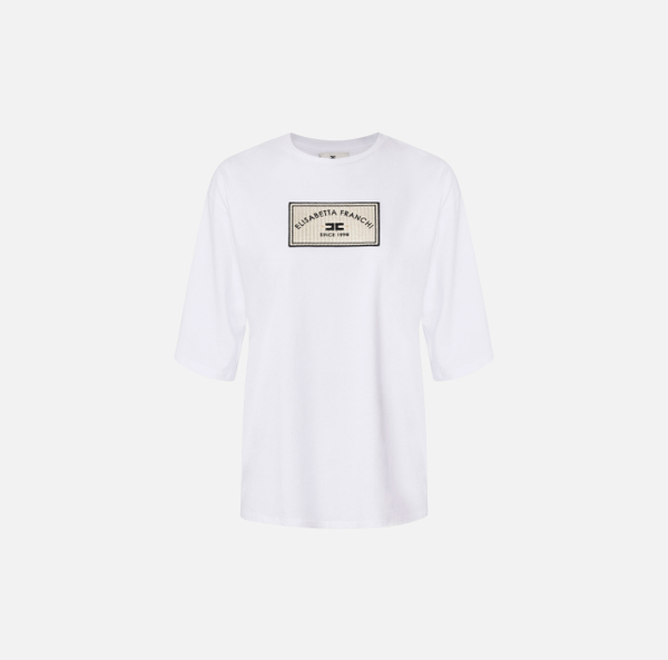 elisabetta franchi T-shirt en jersey avec pièce logo