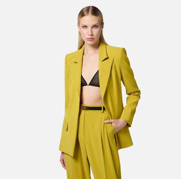 Elisabetta Franchi Tailleur En Crêpe Avec Décoration Logo