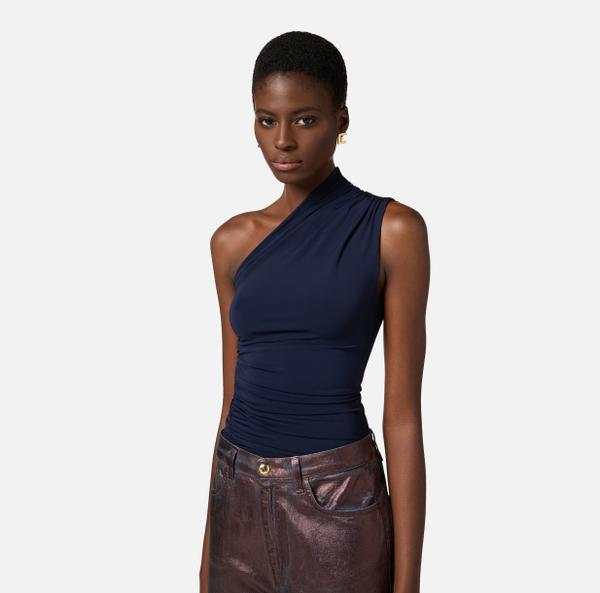 Elisabetta Franchi Top à épaule Asymétrique En Jersey Léger