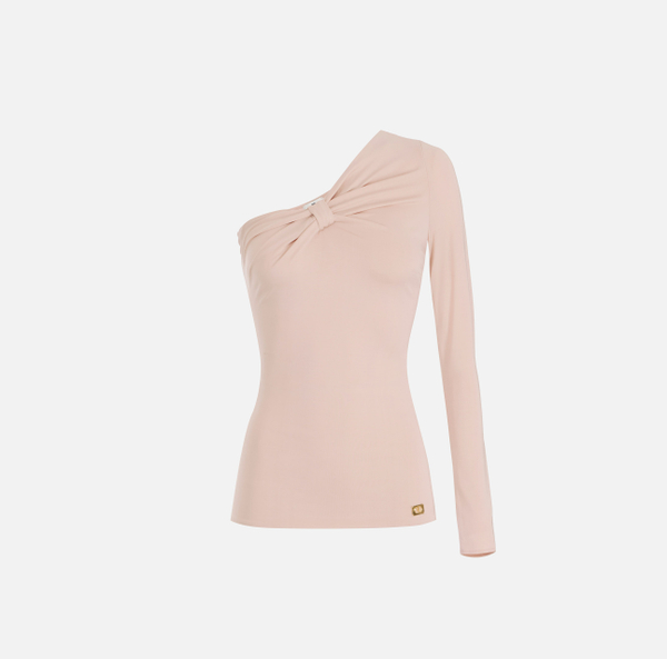 elisabetta franchi Top à épaule asymétrique en jersey léger