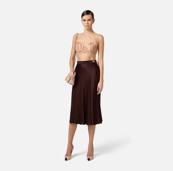 Elisabetta Franchi Top En Crêpe Avec Nœuds En Satin