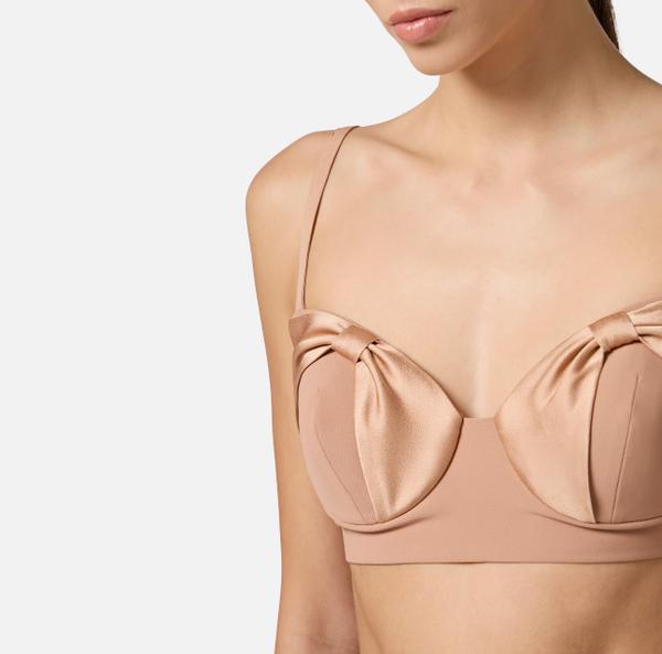 Elisabetta Franchi Top En Crêpe Avec Nœuds En Satin