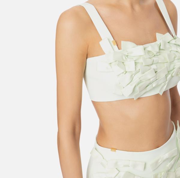 Elisabetta Franchi Top En Crêpe Avec Nœuds En Satin