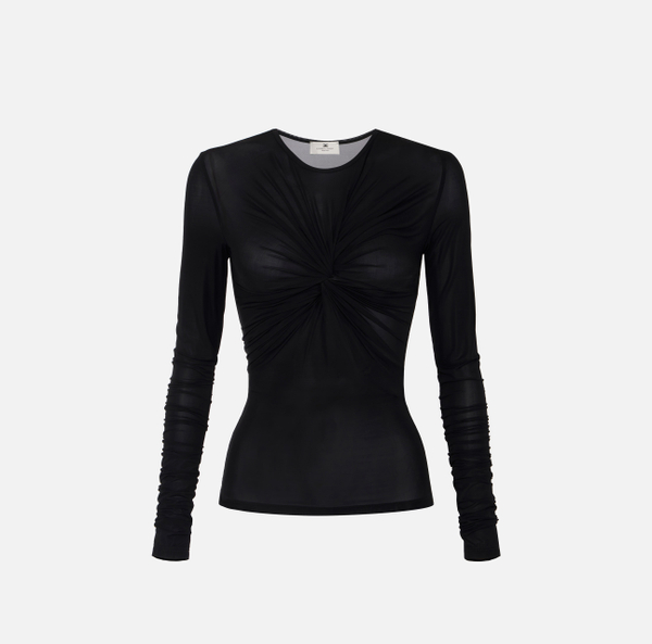 elisabetta franchi Top en organdi stretch avec drapé