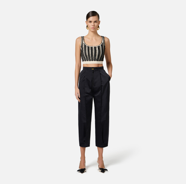 Elisabetta Franchi Top En Viscose Avec Micro-ruches