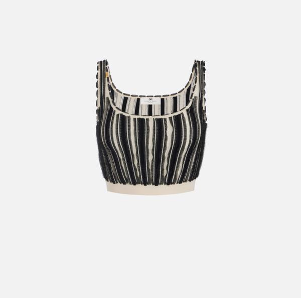 elisabetta franchi Top en viscose avec micro-ruches