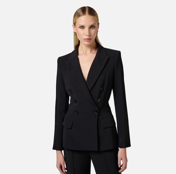 Elisabetta Franchi Veste En Crêpe Avec Bandes En Satin