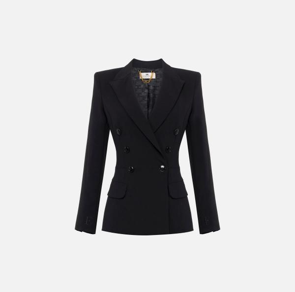 elisabetta franchi Veste en crêpe avec bandes en satin